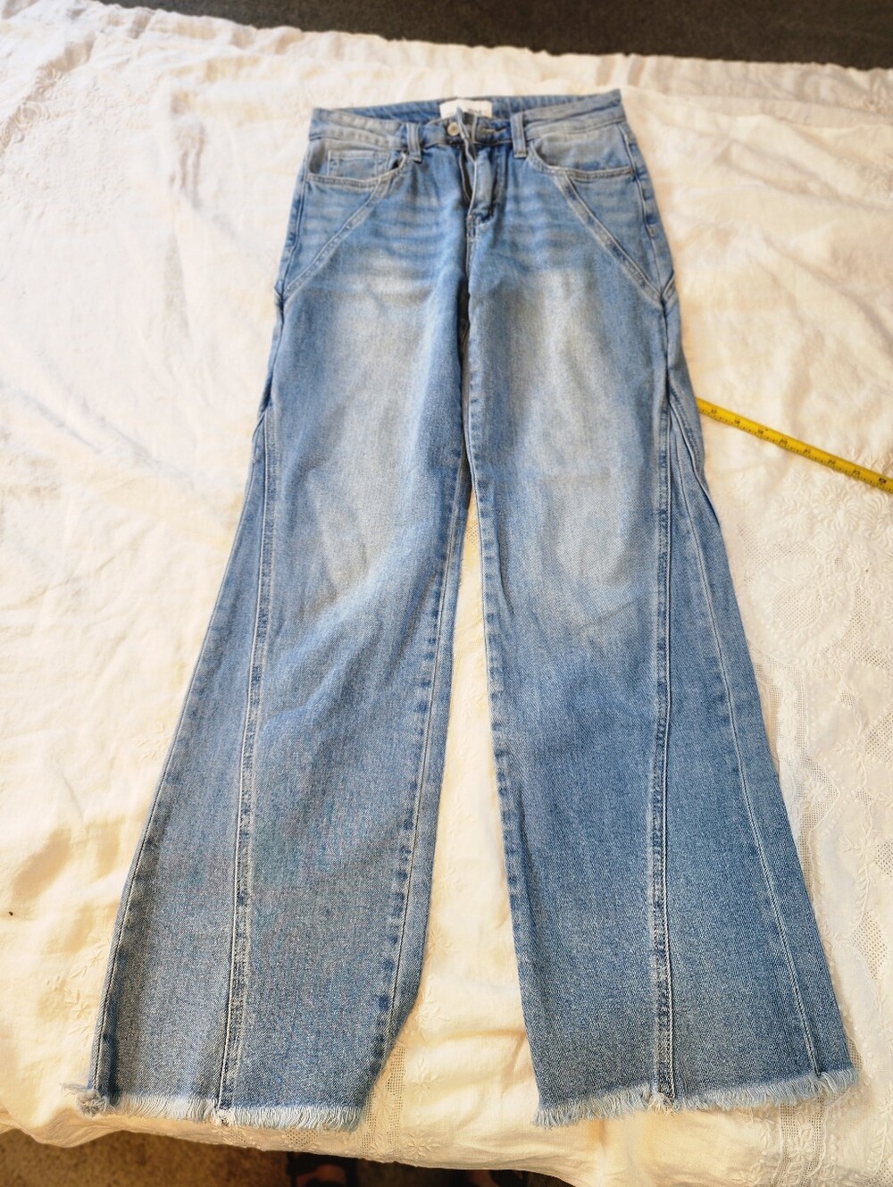 Women's Light Blue Wide-Leg Flare Jeans